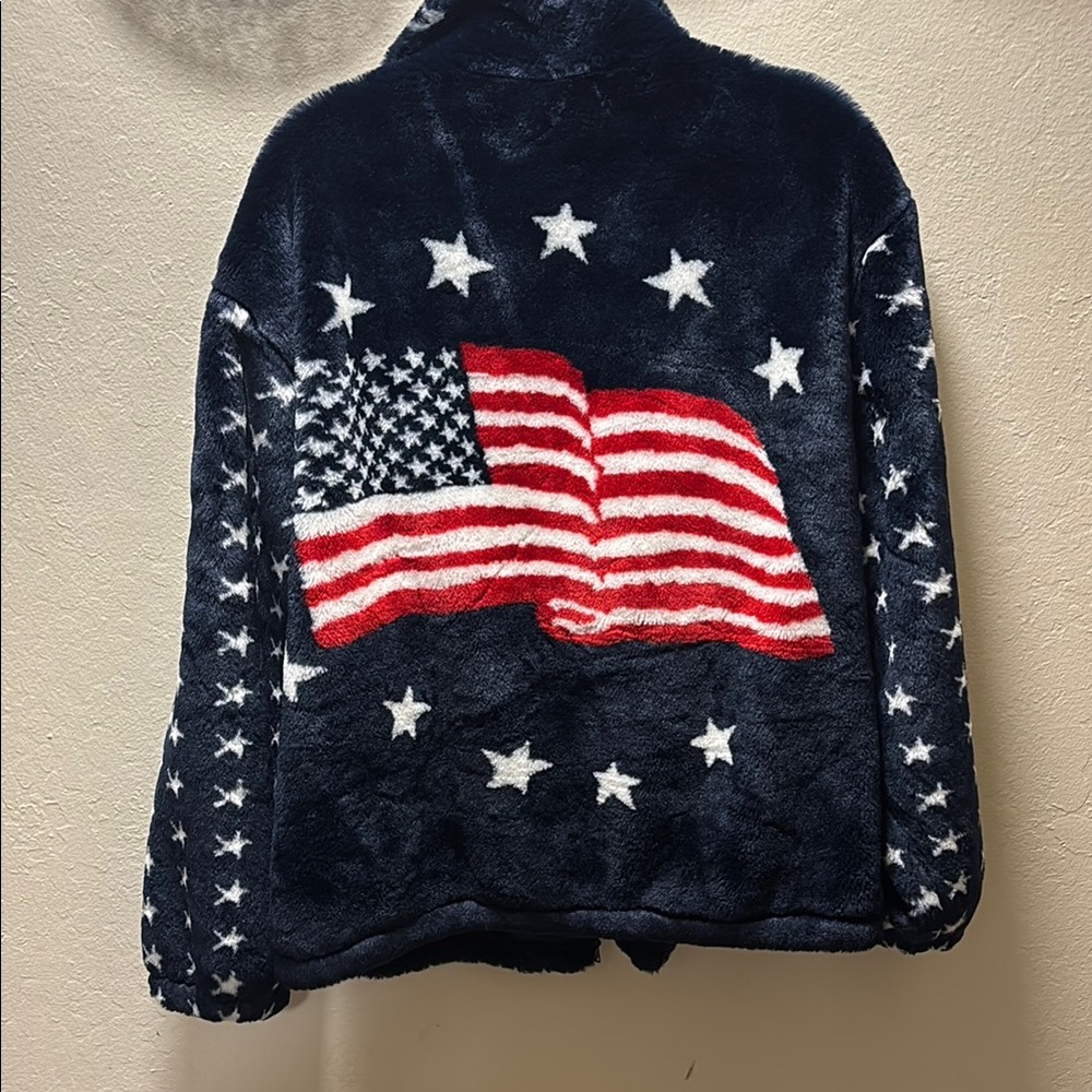 Men's Navy Blue Patriotic Puffer Jacket